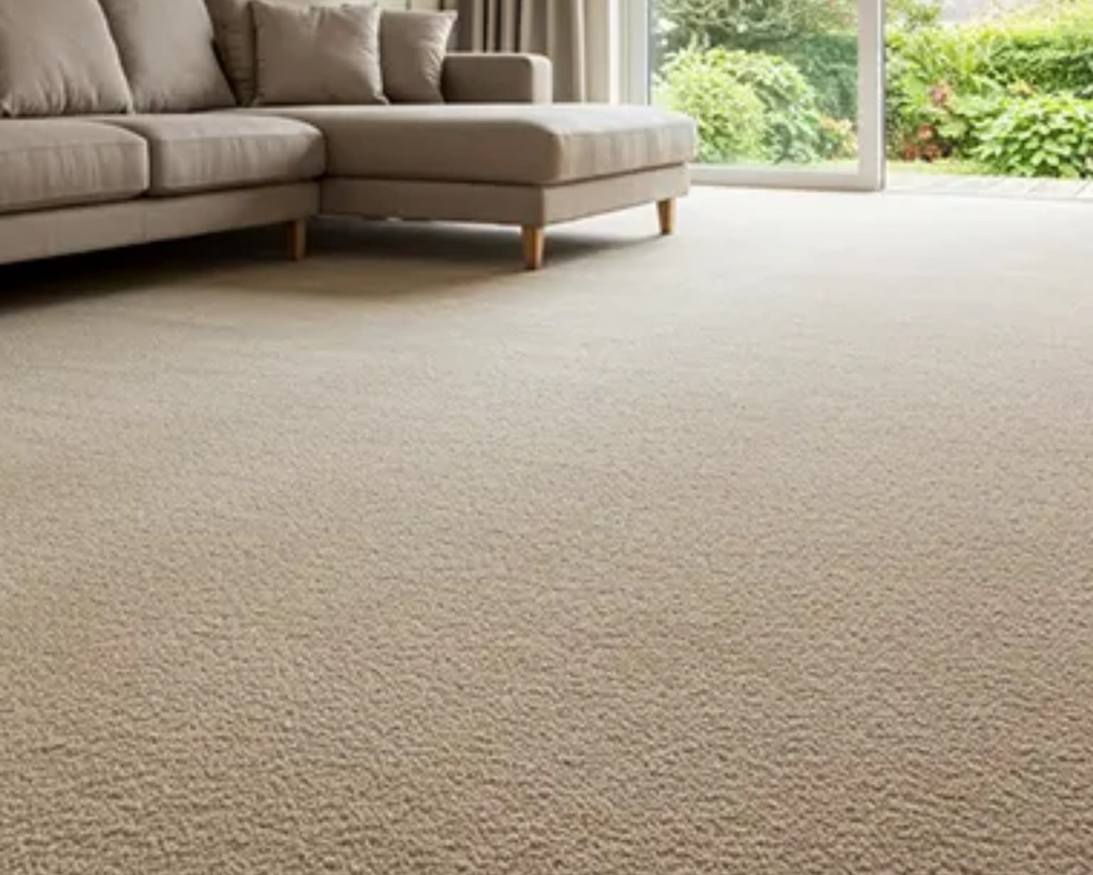 Bright bedroom with freshly cleaned, fast-drying carpet